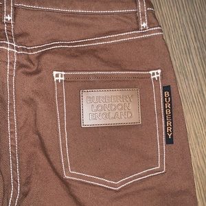 Burberry brown skinny jeans with logo